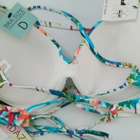 Sundazed Women's Hot Tropics Printed Jenna swim Bra. 34 D - Picture 8 of 10